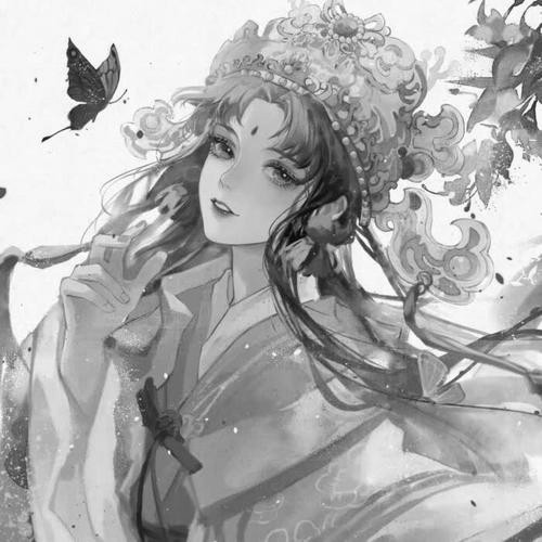 女生好看高清黑白古风头像图片(图69)