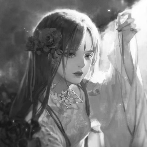 女生好看高清黑白古风头像图片(图76)