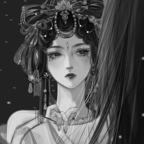 女生好看高清黑白古风头像图片(图75)