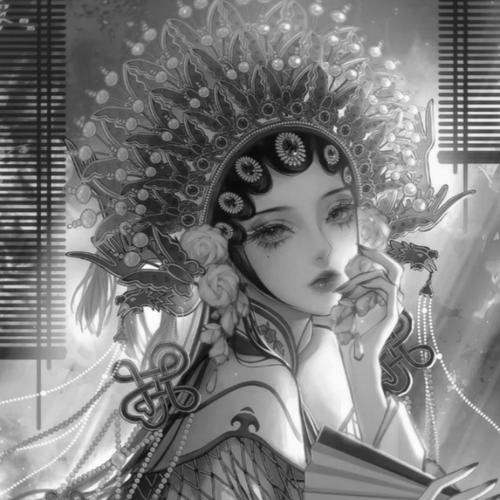 女生好看高清黑白古风头像图片(图63)