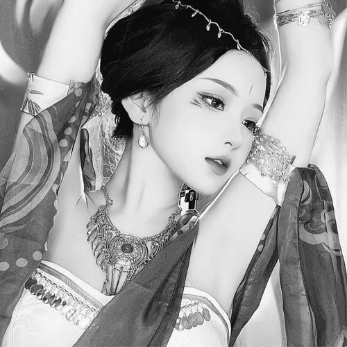 女生好看高清黑白古风头像图片(图93)