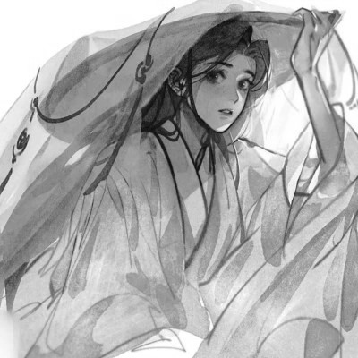 男生帅气古风黑白头像图片(图80)