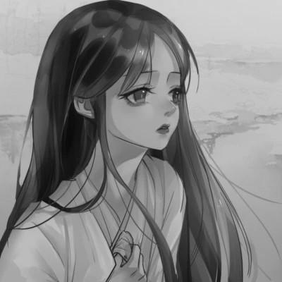 古代女子黑白古风头像(图76)