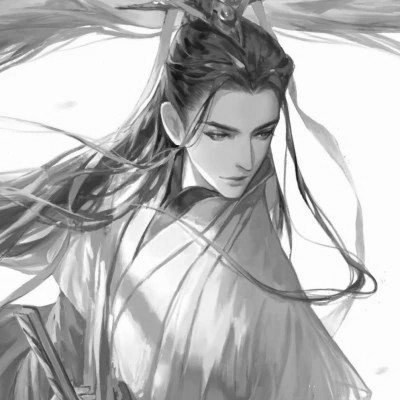 男生古风黑白帅哥头像图片(图82)