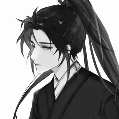 男生帅气古风黑白头像图片(图98)