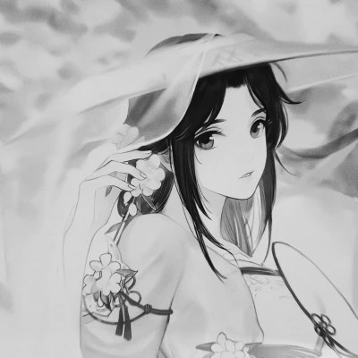 古代女子黑白古风头像(图83)
