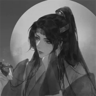 男生古风黑白帅哥头像图片(图89)