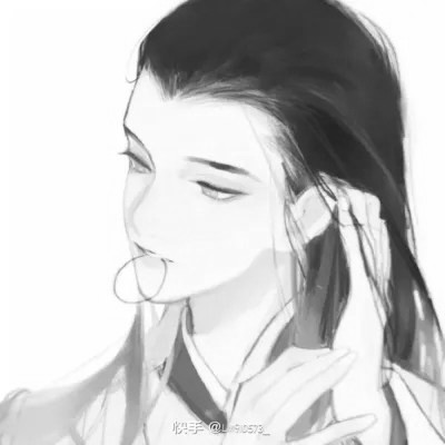 男生古风黑白帅哥头像图片(图66)
