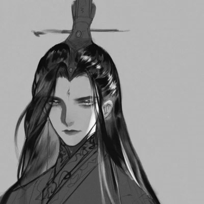 男生古风黑白帅哥头像图片(图56)