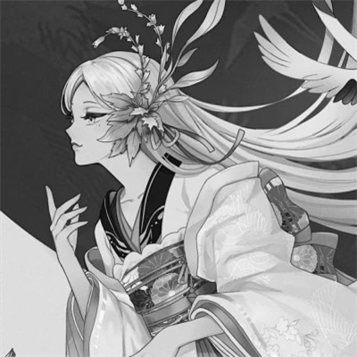 古代女子黑白古风头像(图89)