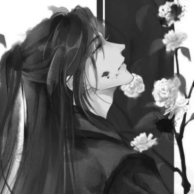 男生帅气古风黑白头像图片(图63)