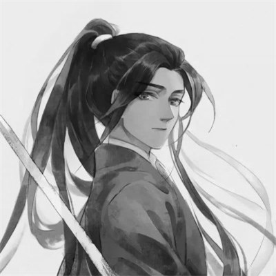 男生帅气古风黑白头像图片(图65)