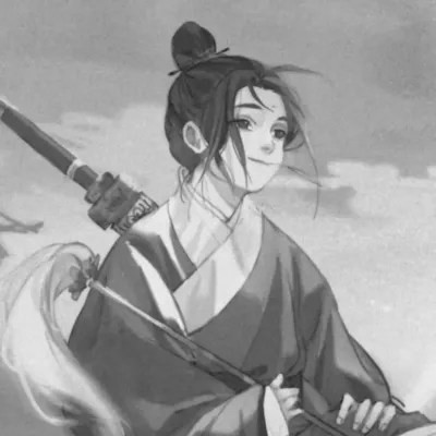 男生帅气古风黑白头像图片(图85)