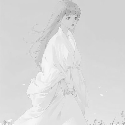 女生高质量黑白动漫头像图片(图65)