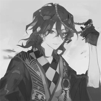 男生帅气古风黑白头像图片(图84)