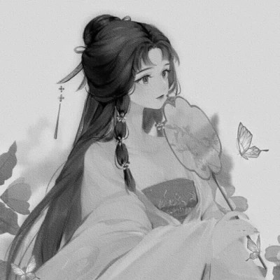 古代女子黑白古风头像(图103)
