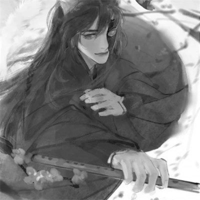 男生帅气古风黑白头像图片(图79)