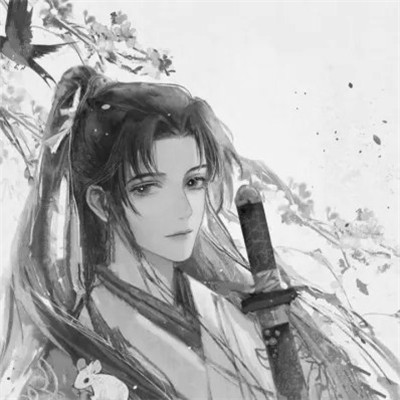 男生古风黑白帅哥头像图片(图100)