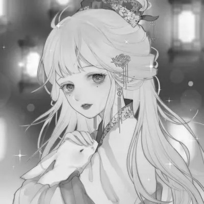 古代女子黑白古风头像(图81)