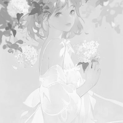 女生高质量黑白动漫头像图片(图61)