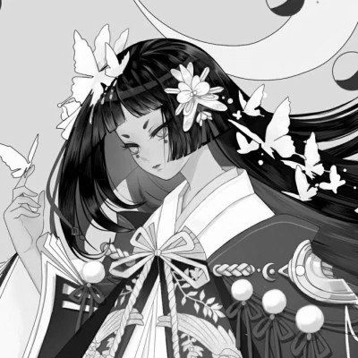 古代女子黑白古风头像(图87)