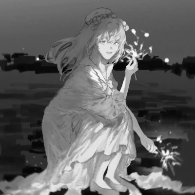 女生高质量黑白动漫头像图片(图66)