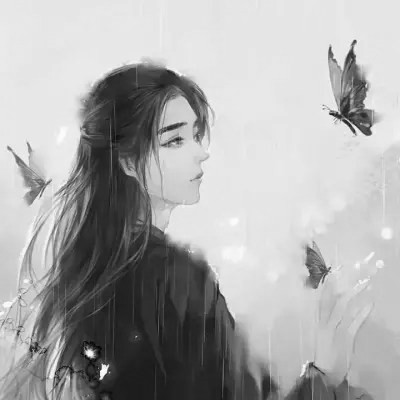 男生古风黑白帅哥头像图片(图83)