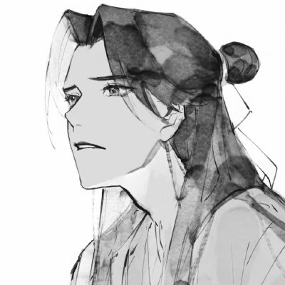 男生帅气古风黑白头像图片(图81)