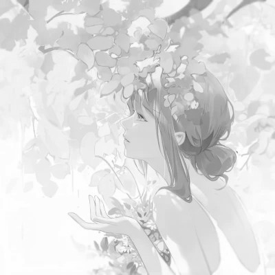 女生高质量黑白动漫头像图片(图62)