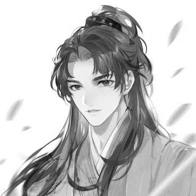 男生帅气古风黑白头像图片(图95)