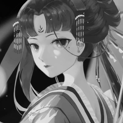 古代女子黑白古风头像(图94)
