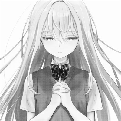高品质黑白动漫女生头像(图57)