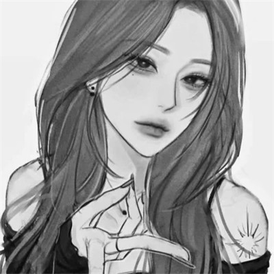精选黑白动漫女生头像图片(图84)