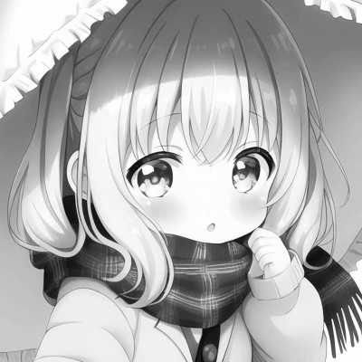 高品质黑白动漫女生头像(图67)