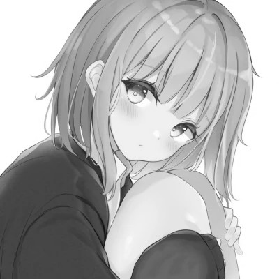 高品质黑白动漫女生头像(图53)