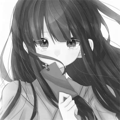 高品质黑白动漫女生头像(图72)