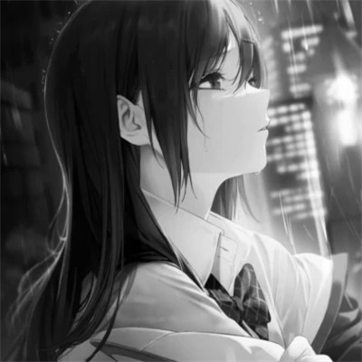 精选黑白动漫女生头像图片(图56)