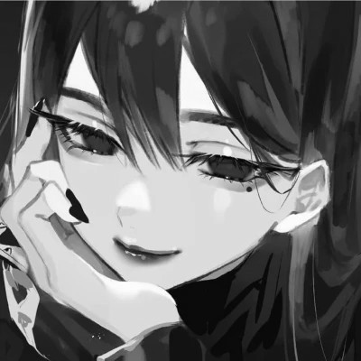 神秘韵味黑白动漫女头图片(图63)