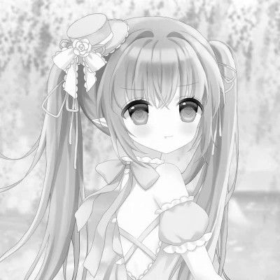 超好看的黑白漫画女生头像图片(图16)