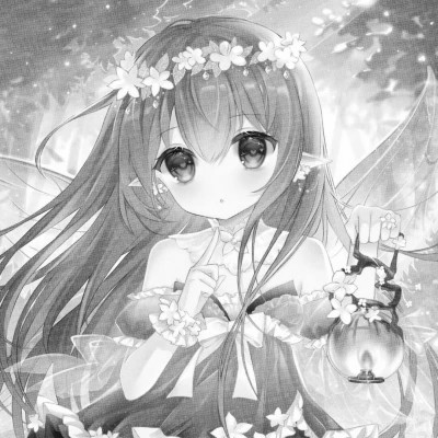 超好看的黑白漫画女生头像图片(图63)