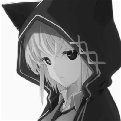 Ins风黑白动漫女头图片(图68)
