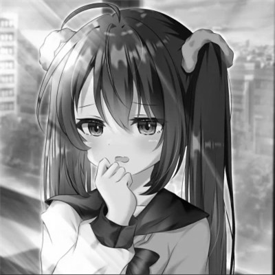 超好看的黑白漫画女生头像图片(图50)