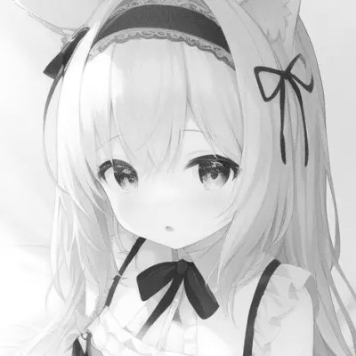 高品质黑白动漫女生头像(图48)