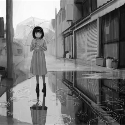 精选黑白动漫女生头像图片(图38)