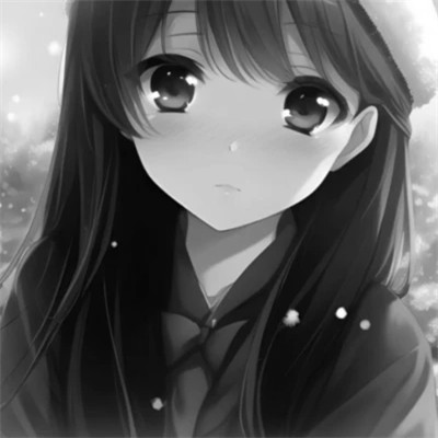 精选黑白动漫女生头像图片(图79)