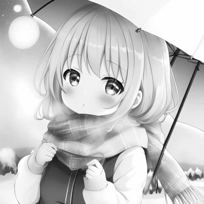 高品质黑白动漫女生头像(图68)