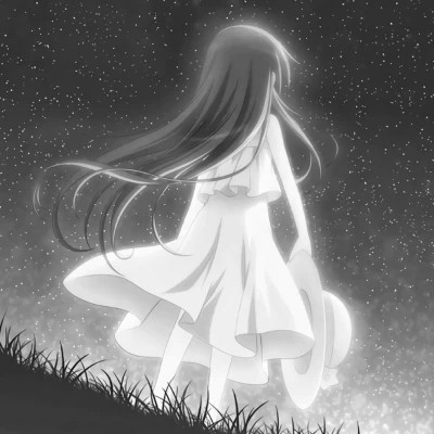 神秘韵味黑白动漫女头图片(图75)