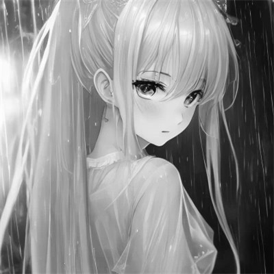 高品质黑白动漫女生头像(图35)