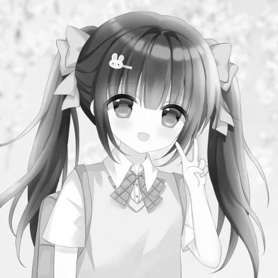 超好看的黑白漫画女生头像图片(图14)