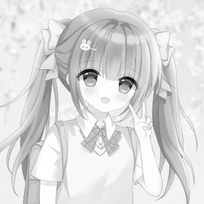 超好看的黑白漫画女生头像图片(图17)